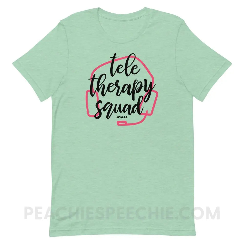 Teletherapy Squad Premium Soft Tee - Heather Prism Mint / XS - T-Shirts & Tops peachiespeechie.com