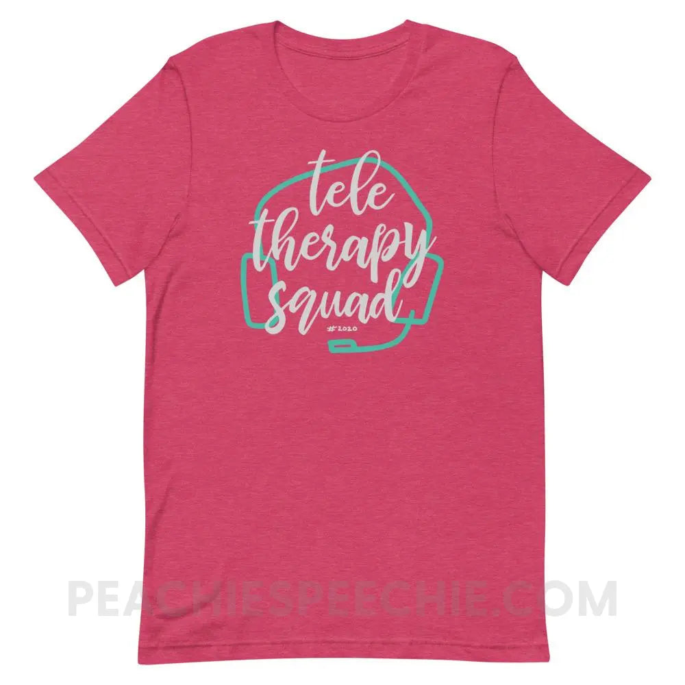 Teletherapy Squad Premium Soft Tee - Heather Raspberry / S - T-Shirts & Tops peachiespeechie.com