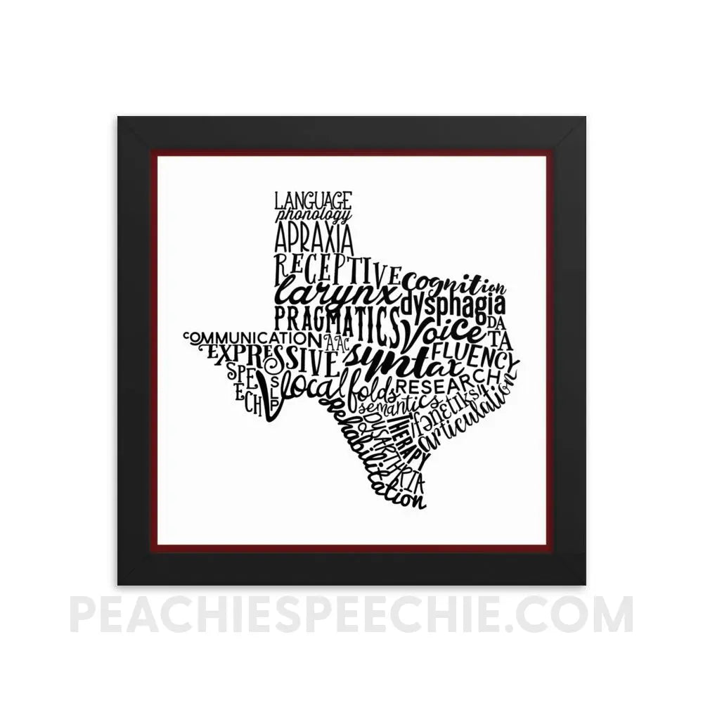 Texas SLP Framed Poster - 10×10 - Posters peachiespeechie.com