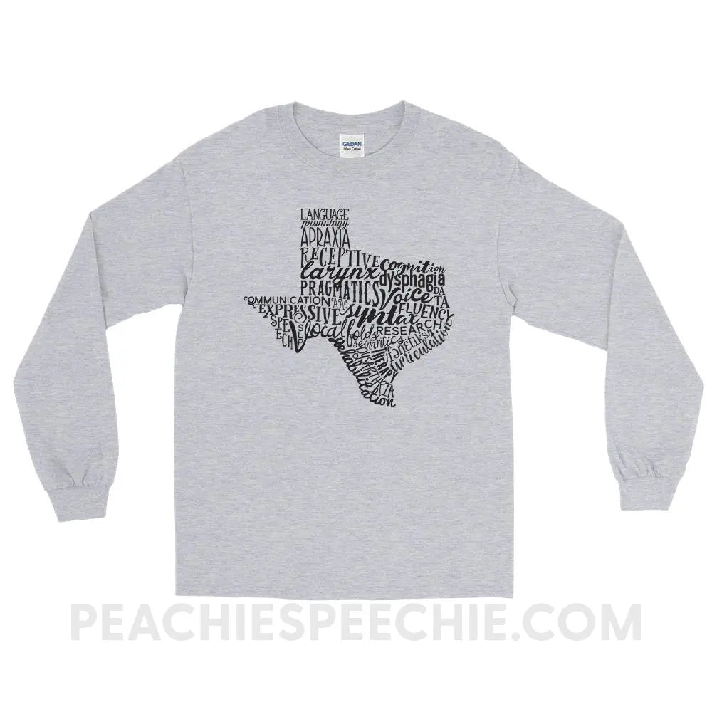 Texas SLP Long Sleeve Tee - Sport Grey / S - T-Shirts & Tops peachiespeechie.com
