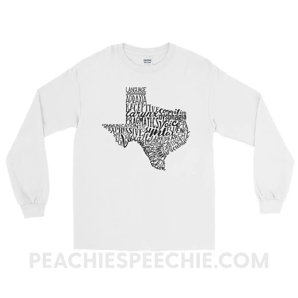Texas SLP Long Sleeve Tee - White / S - T-Shirts & Tops peachiespeechie.com