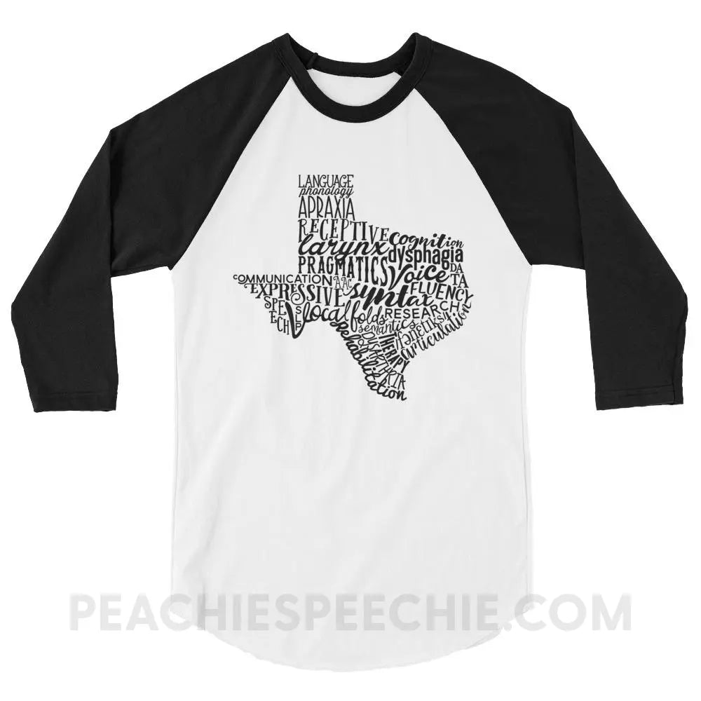 Texas SLP Baseball Tee - White/Black / XS - T-Shirts & Tops peachiespeechie.com