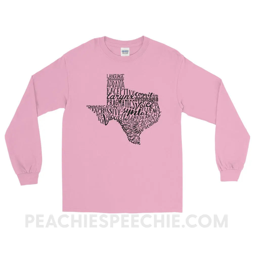Texas SLP Long Sleeve Tee - Light Pink / S - T-Shirts & Tops peachiespeechie.com