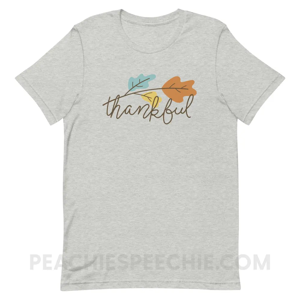 Thankful Premium Soft Tee - Athletic Heather / S - T-Shirts & Tops peachiespeechie.com