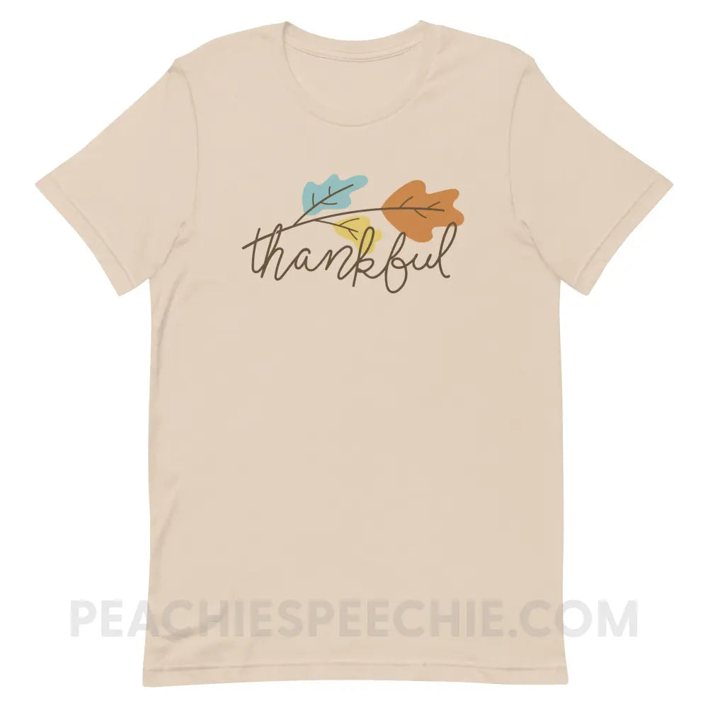 Thankful Premium Soft Tee - Cream / S - T-Shirts & Tops peachiespeechie.com