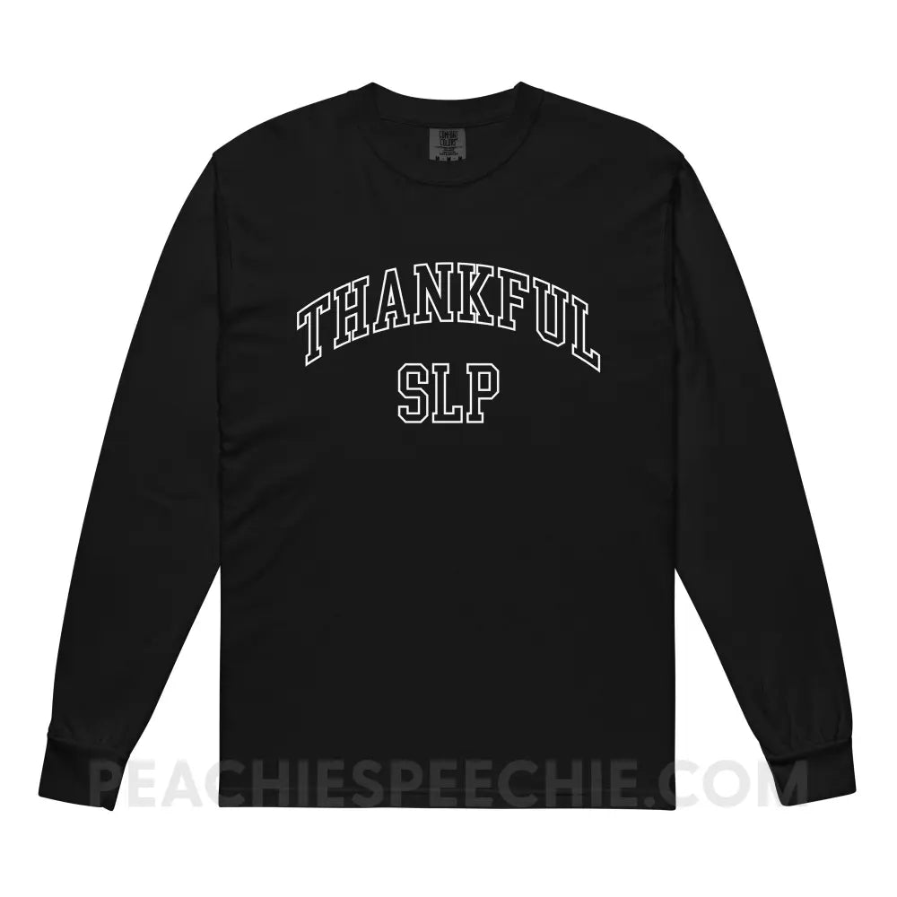 Thankful SLP Comfort Colors Tee Black / S peachiespeechie.com