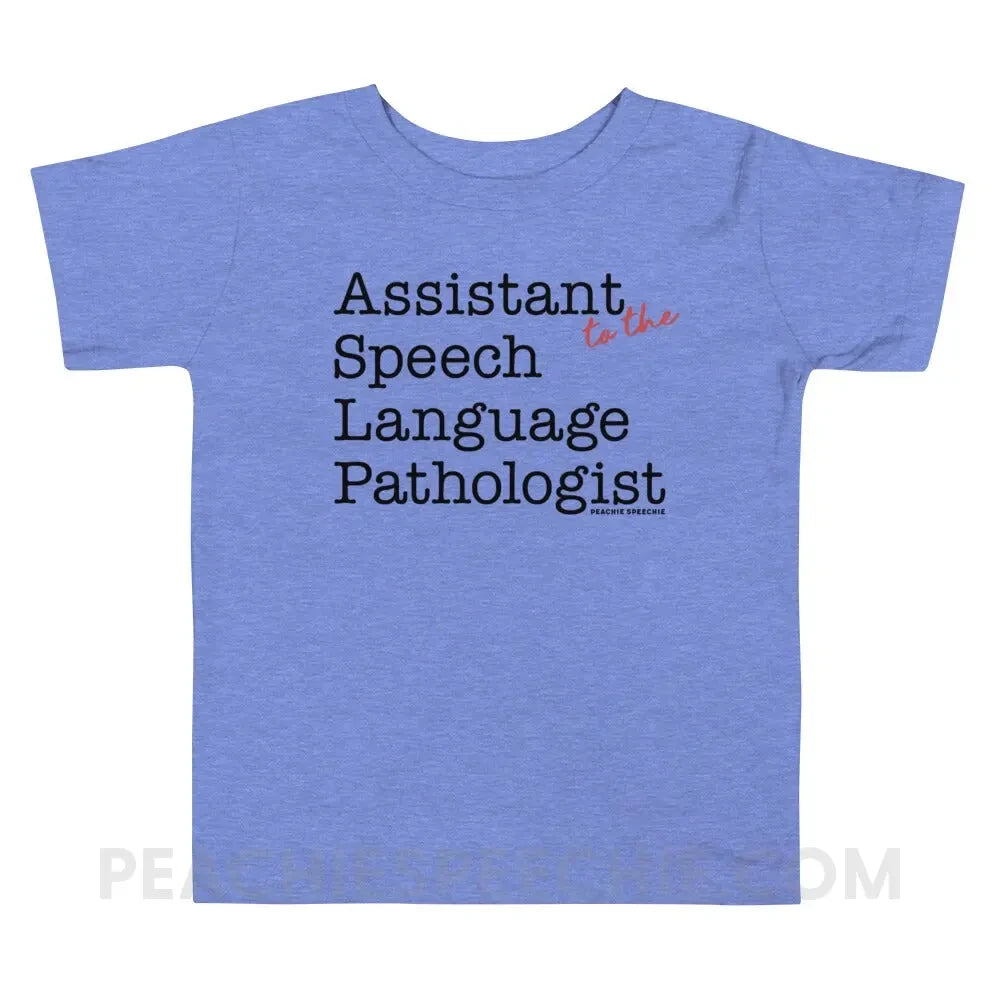 The Office Assistant (to the) Speech Language Pathologist Toddler Shirt - Heather Columbia Blue / 2T peachiespeechie.com