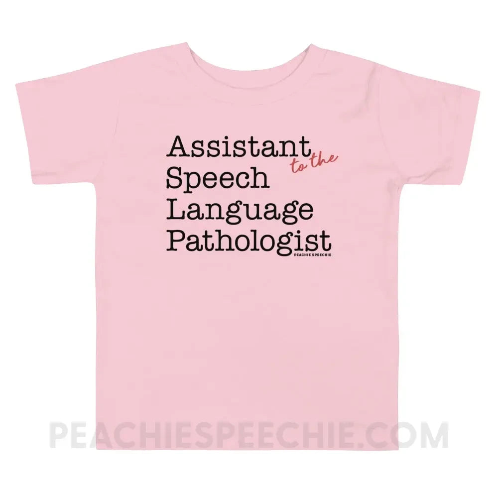 The Office Assistant (to the) Speech Language Pathologist Toddler Shirt - Pink / 2T peachiespeechie.com