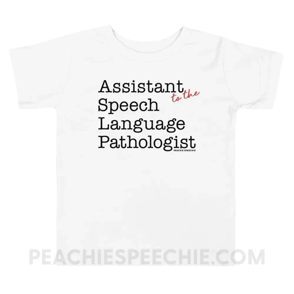 The Office Assistant (to the) Speech Language Pathologist Toddler Shirt - White / 2T peachiespeechie.com