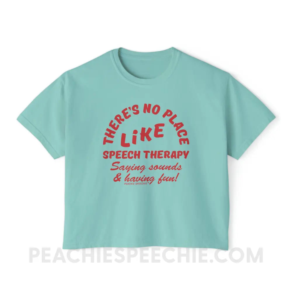 There’s No Place Like Speech Therapy Comfort Colors Boxy Tee - Chalky Mint / S - T-Shirt peachiespeechie.com