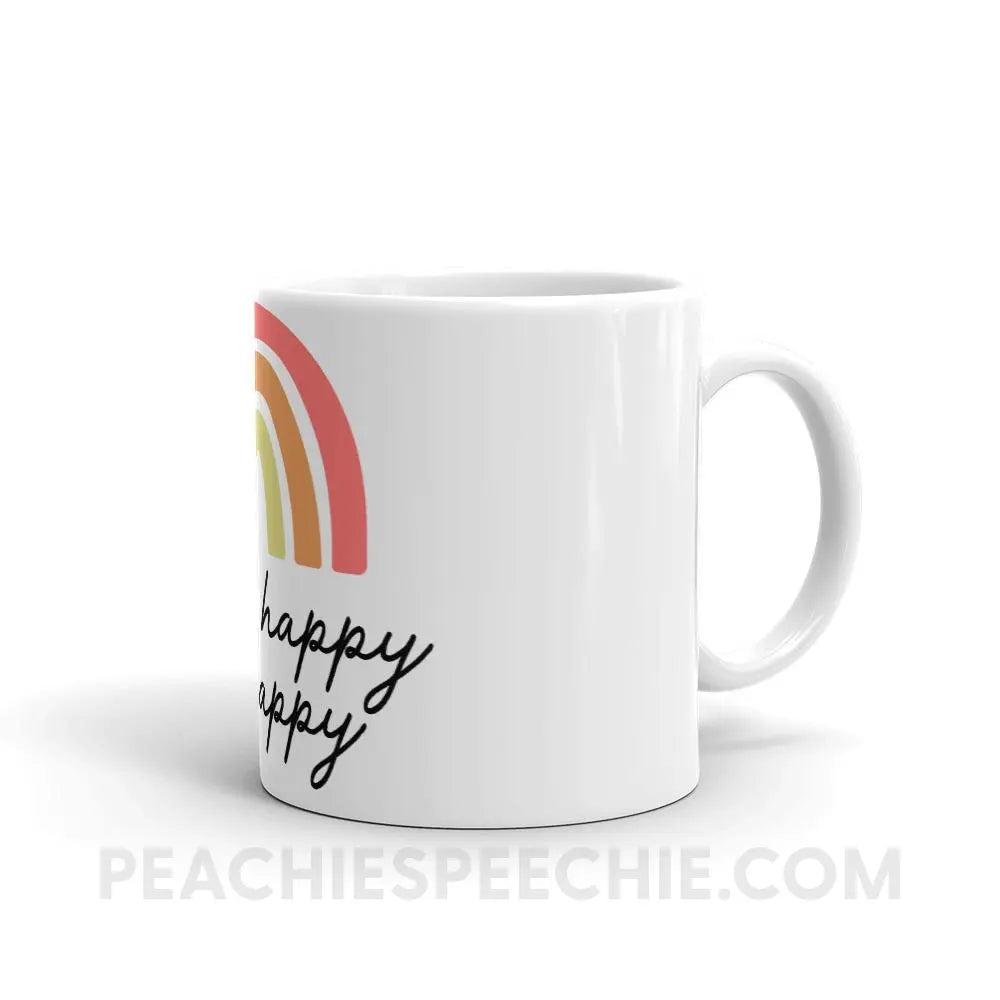 Think Happy Be Coffee Mug - 11oz - Mugs peachiespeechie.com