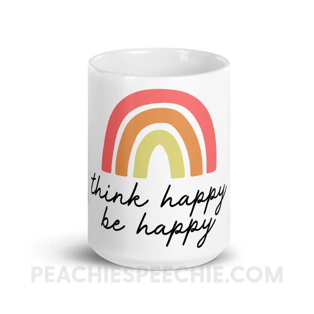 Think Happy Be Coffee Mug - Mugs peachiespeechie.com