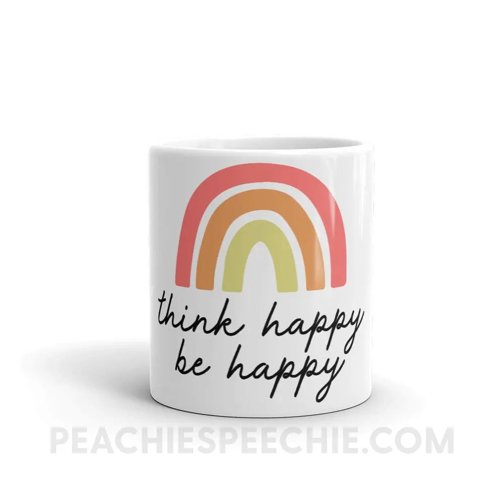 Think Happy Be Coffee Mug - Mugs peachiespeechie.com