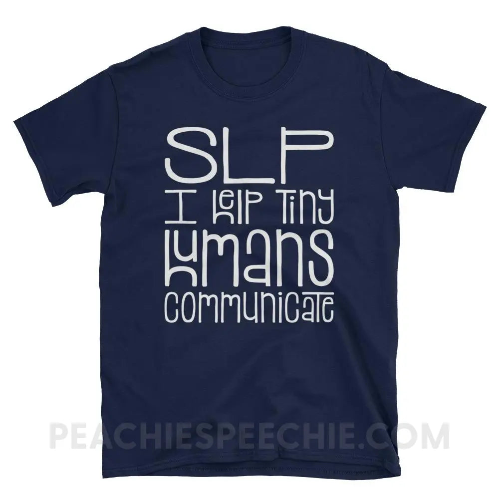 Tiny Humans Classic Tee - Navy / S - T-Shirts & Tops peachiespeechie.com