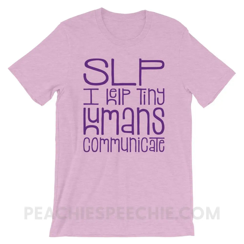 Tiny Humans Premium Soft Tee - Heather Prism Lilac / XS - T-Shirts & Tops peachiespeechie.com