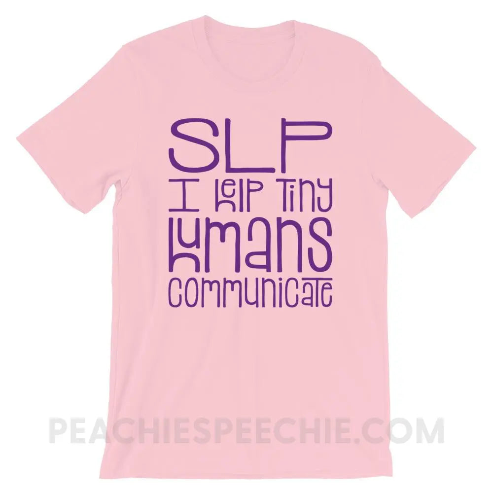 Tiny Humans Premium Soft Tee - Pink / S - T-Shirts & Tops peachiespeechie.com