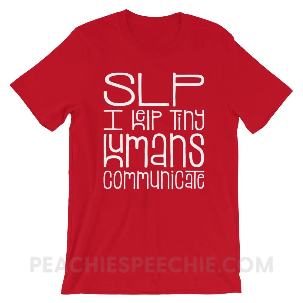 Tiny Humans Premium Soft Tee - Red / S - T-Shirts & Tops peachiespeechie.com