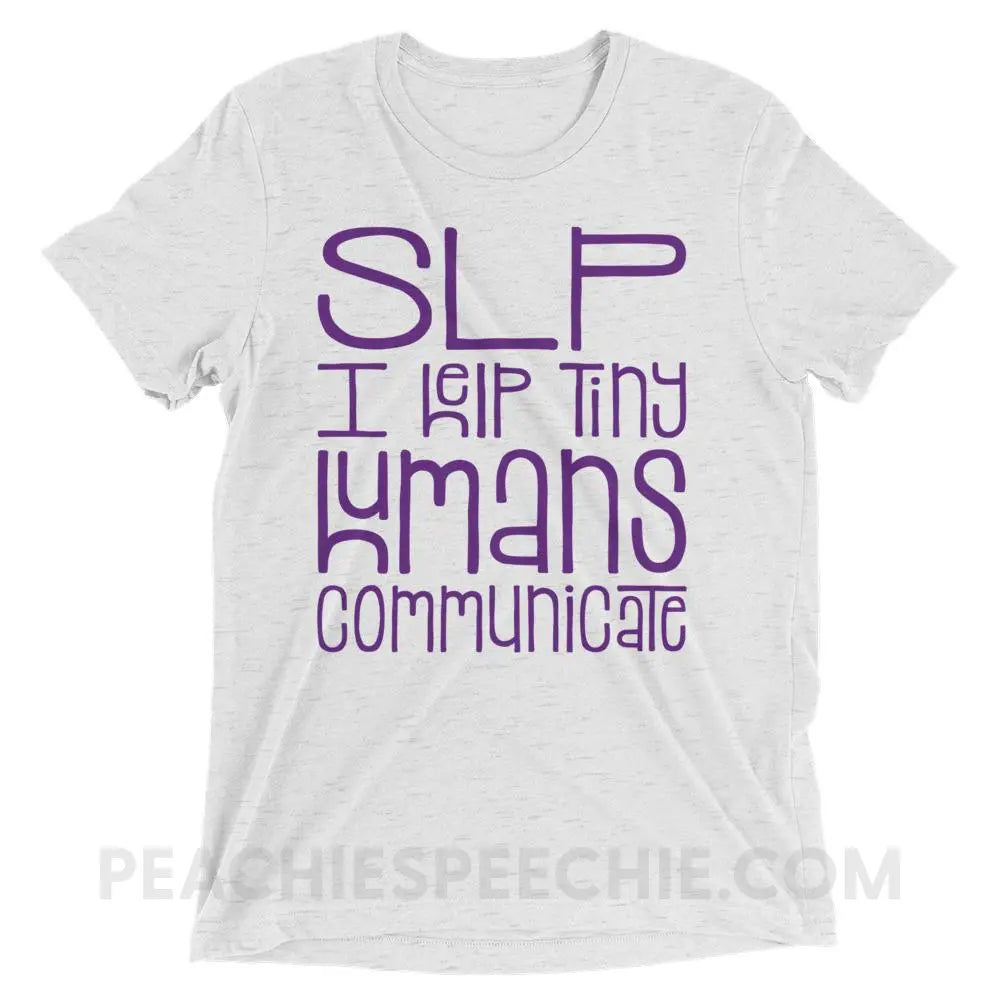 Tiny Humans Tri-Blend Tee - White Fleck Triblend / XS - T-Shirts & Tops peachiespeechie.com