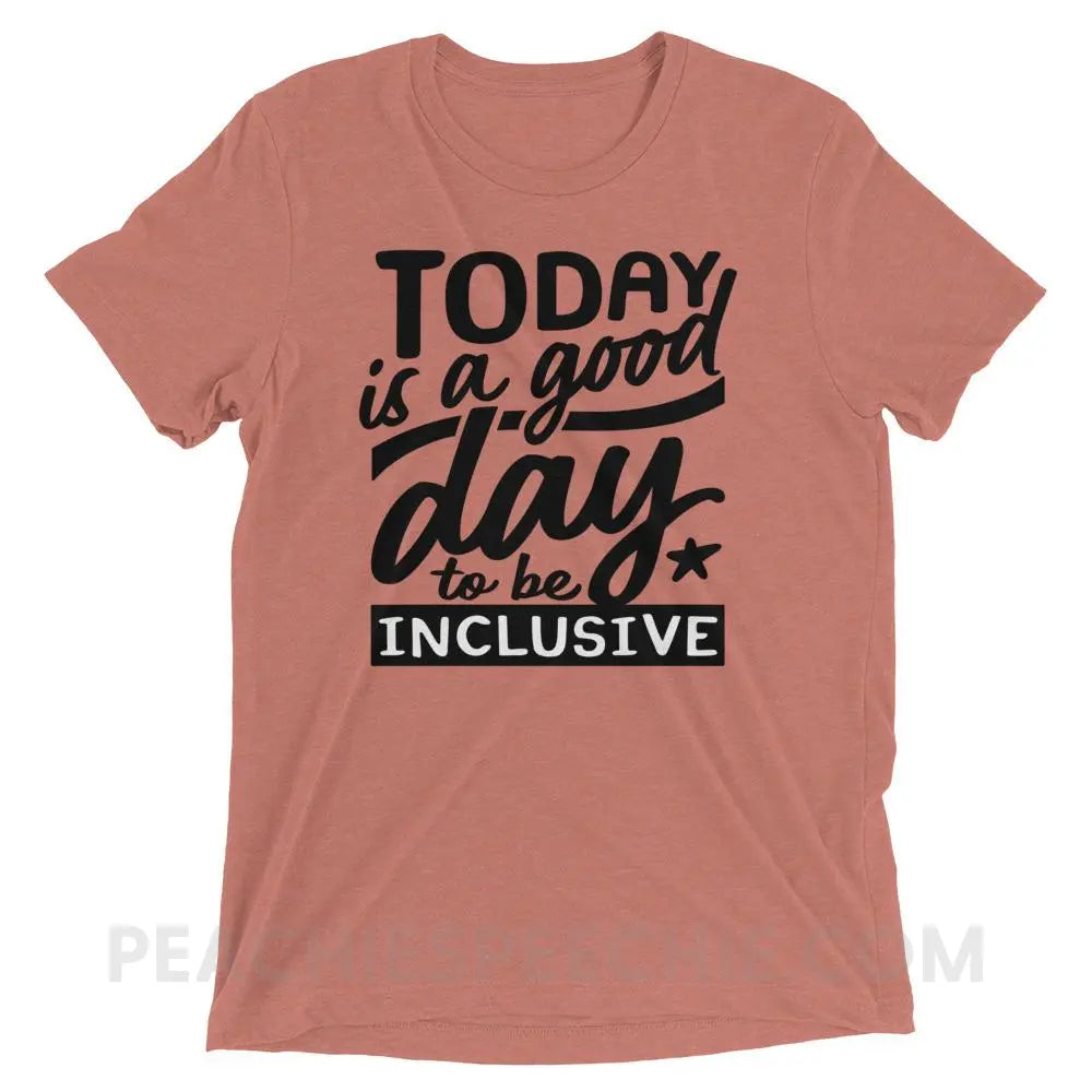 Today Is A Good Day To Be Inclusive Tri-Blend Tee - Mauve Triblend / XS - peachiespeechie.com
