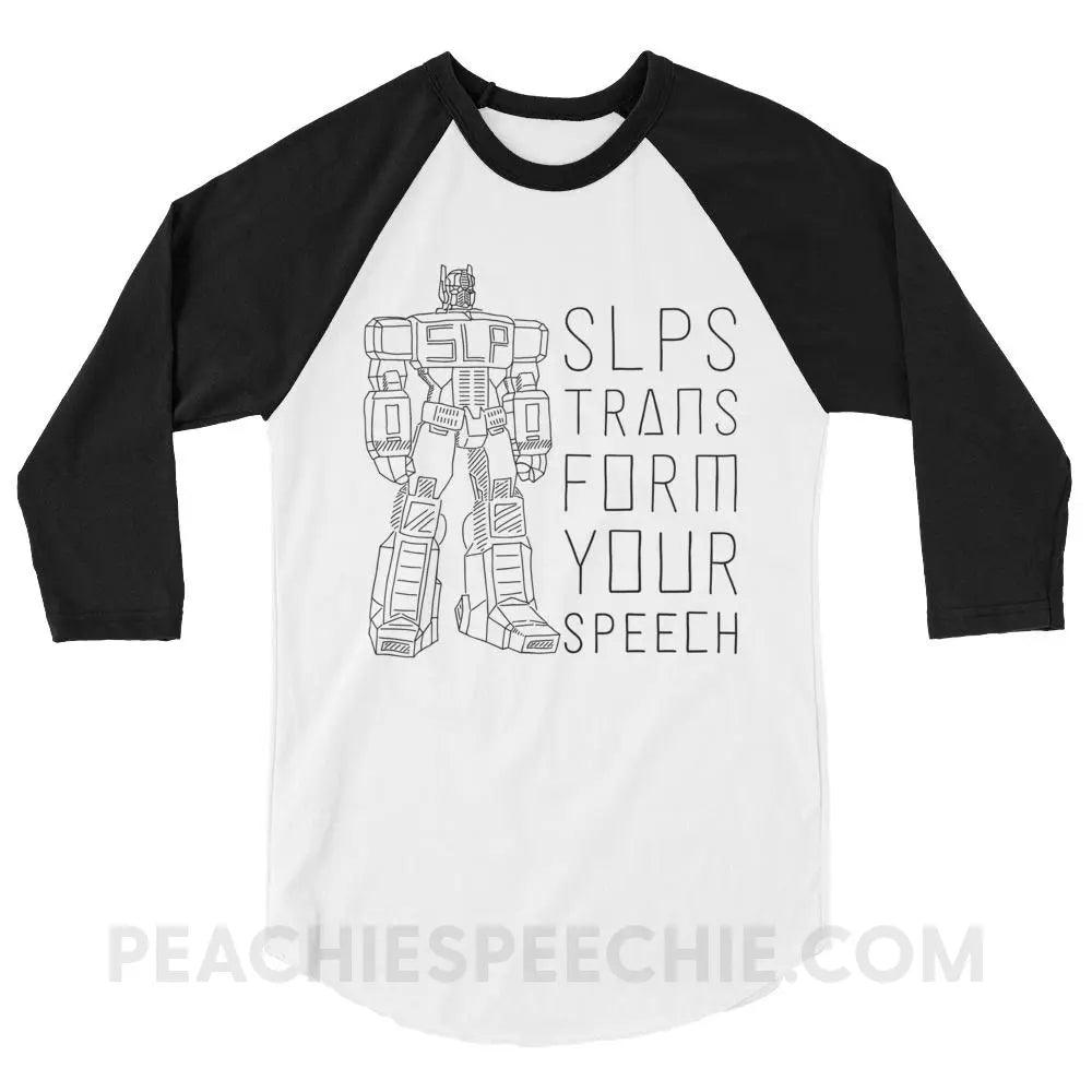 Transform Speech Baseball Tee - White/Black / XS - T-Shirts & Tops peachiespeechie.com