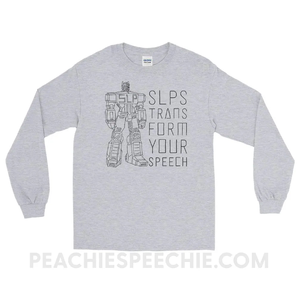 Transform Speech Long Sleeve Tee - Sport Grey / S - T-Shirts & Tops peachiespeechie.com