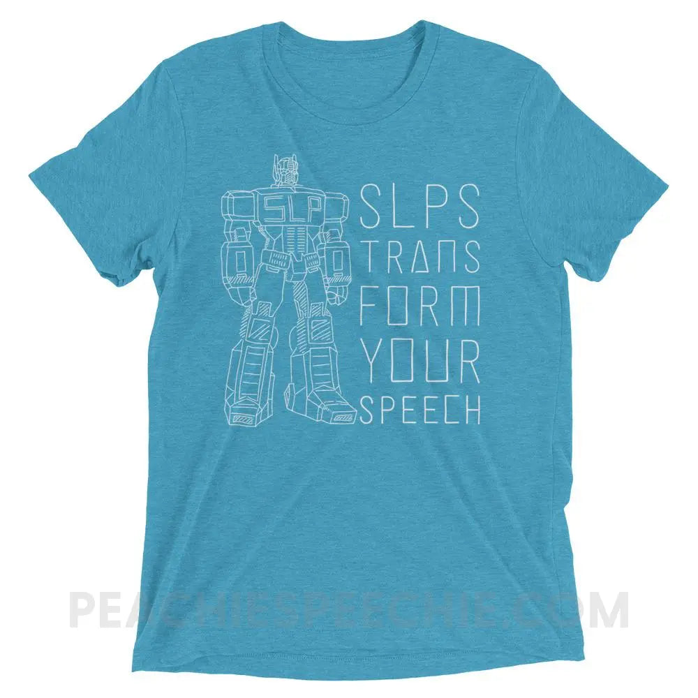 Transform Speech Tri-Blend Tee - Aqua Triblend / XS - T-Shirts & Tops peachiespeechie.com
