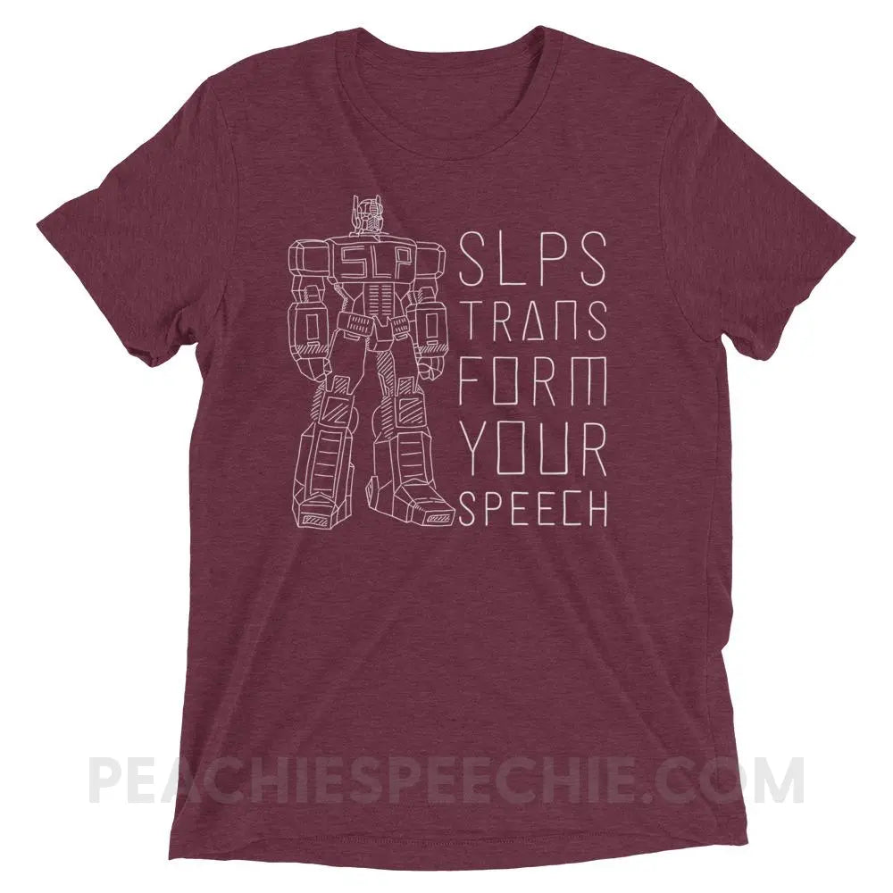 Transform Speech Tri-Blend Tee - Maroon Triblend / XS - T-Shirts & Tops peachiespeechie.com
