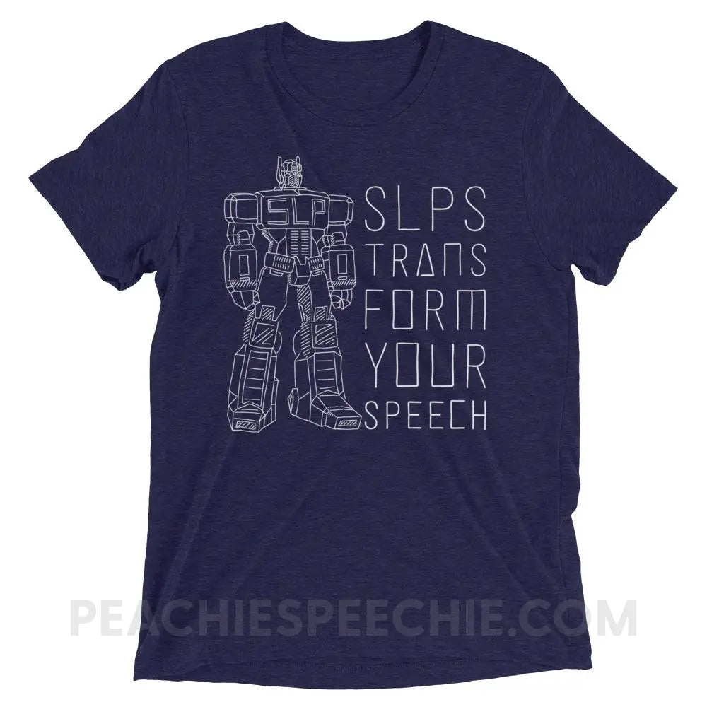 Transform Speech Tri-Blend Tee - Navy Triblend / XS - T-Shirts & Tops peachiespeechie.com