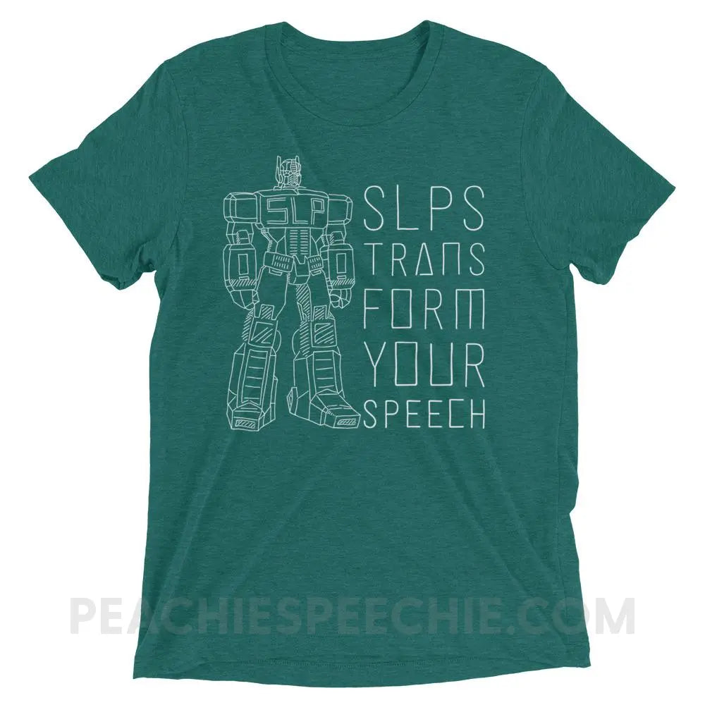 Transform Speech Tri-Blend Tee - Teal Triblend / XS - T-Shirts & Tops peachiespeechie.com
