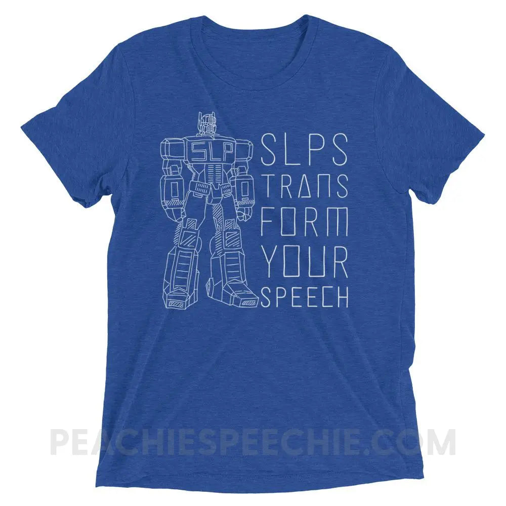 Transform Speech Tri-Blend Tee - True Royal Triblend / XS - T-Shirts & Tops peachiespeechie.com