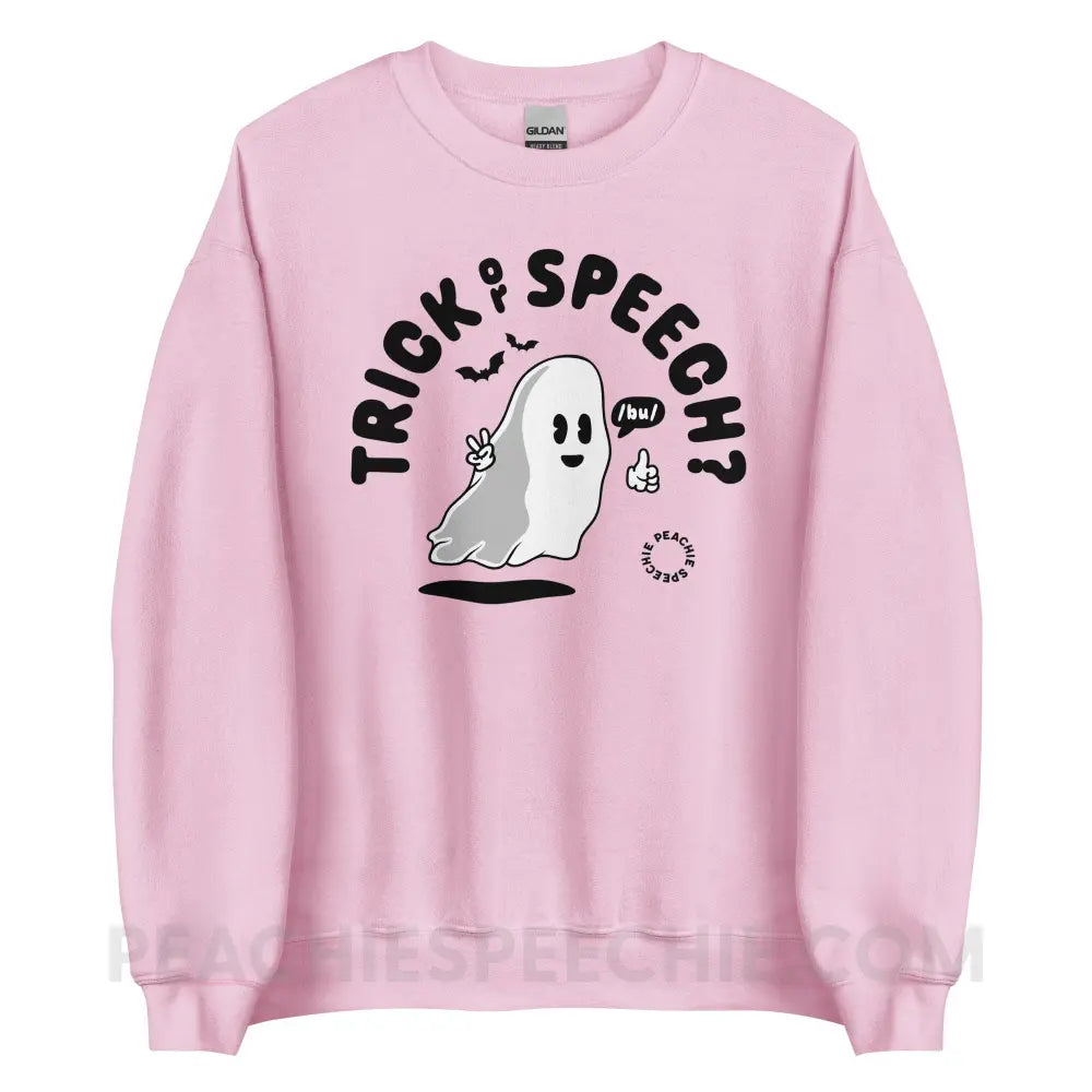 Trick or Speech Classic Sweatshirt - Light Pink / S - peachiespeechie.com