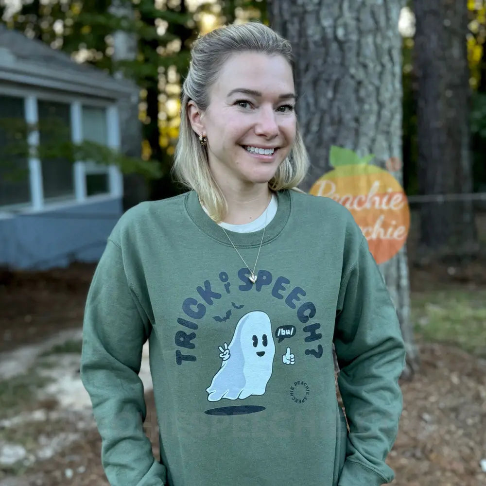 Trick or Speech Classic Sweatshirt - peachiespeechie.com