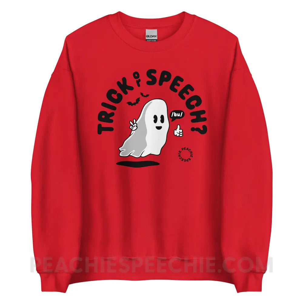 Trick or Speech Classic Sweatshirt - Red / S - peachiespeechie.com