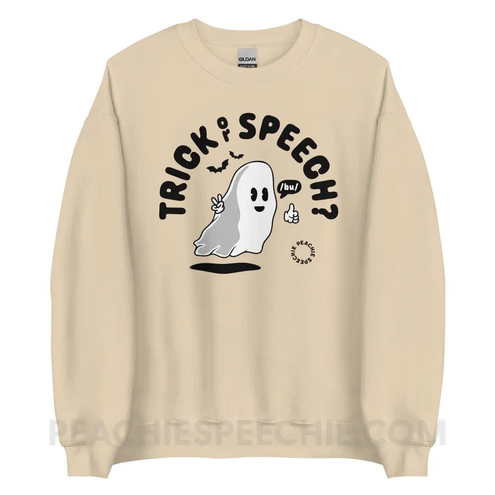 Trick or Speech Classic Sweatshirt - Sand / S peachiespeechie.com