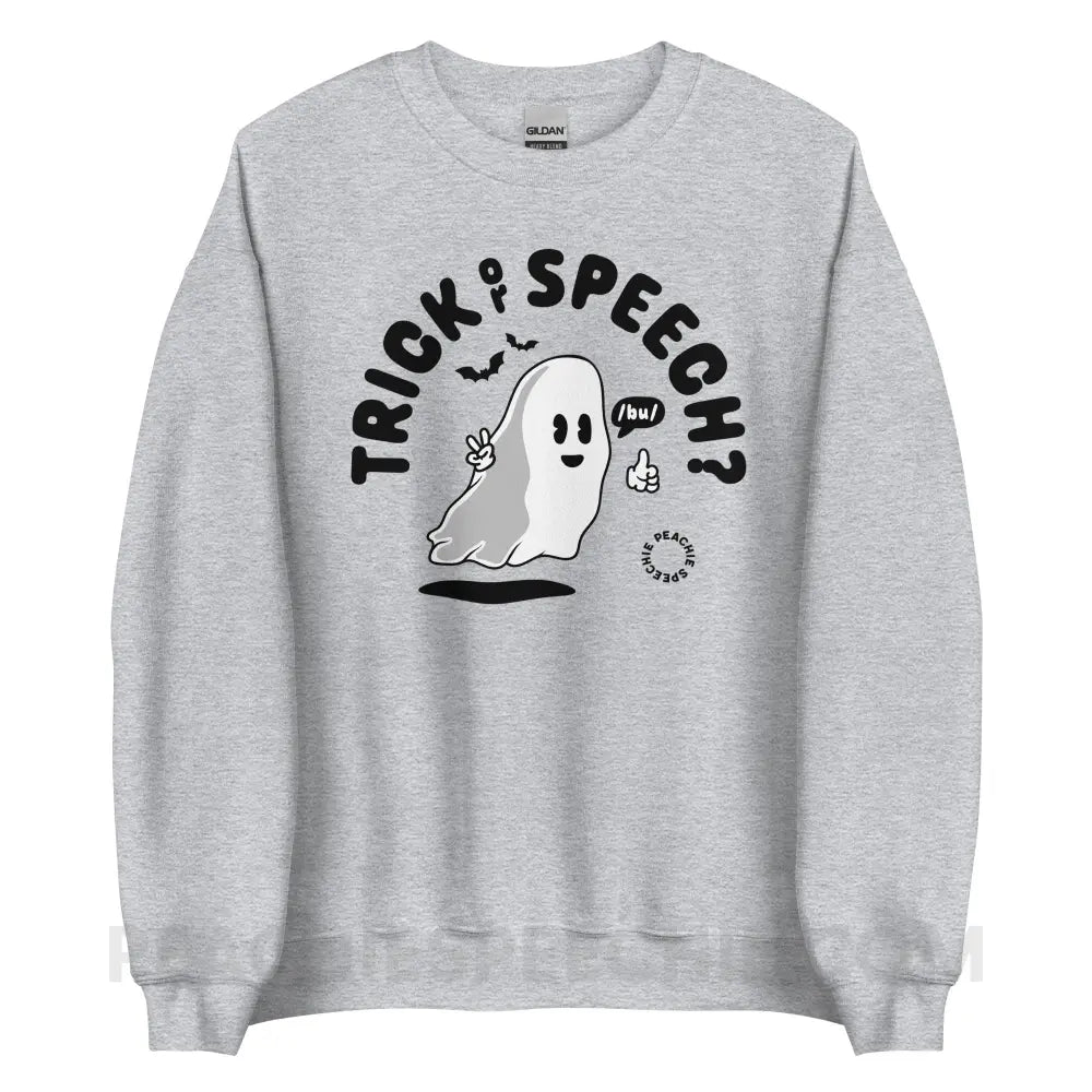 Trick or Speech Classic Sweatshirt - Sport Grey / S - peachiespeechie.com