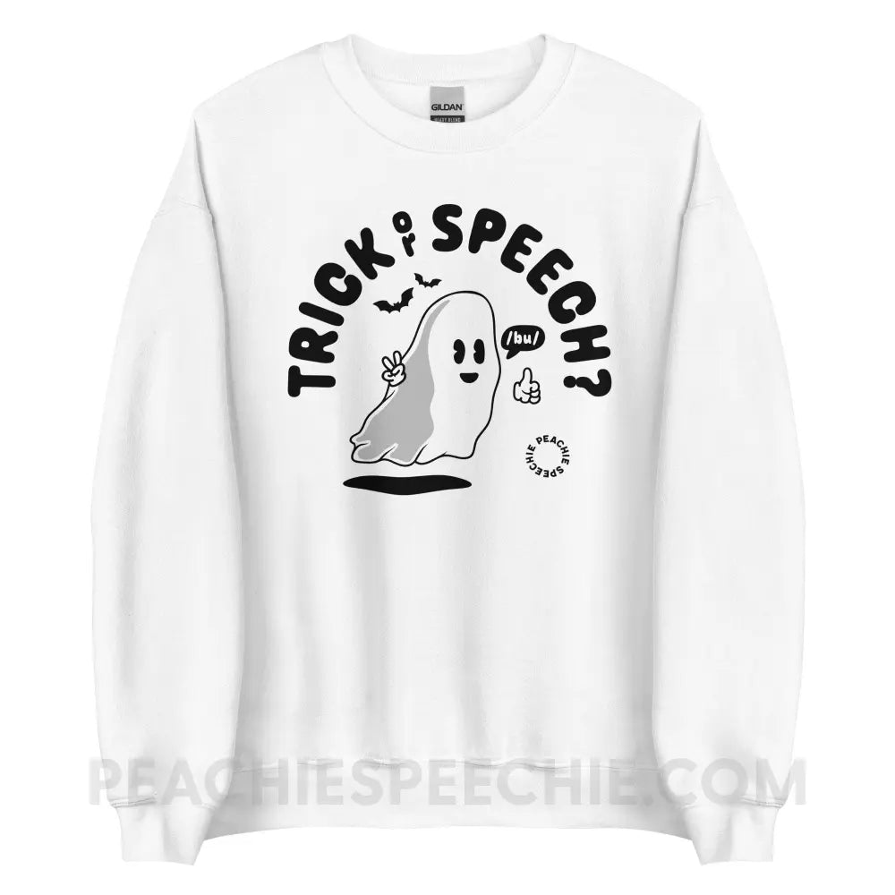 Trick or Speech Classic Sweatshirt - White / S - peachiespeechie.com