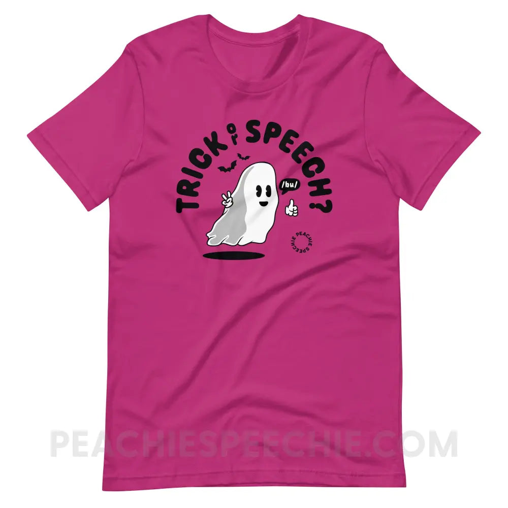 Trick or Speech Premium Soft Tee - Berry / S - peachiespeechie.com