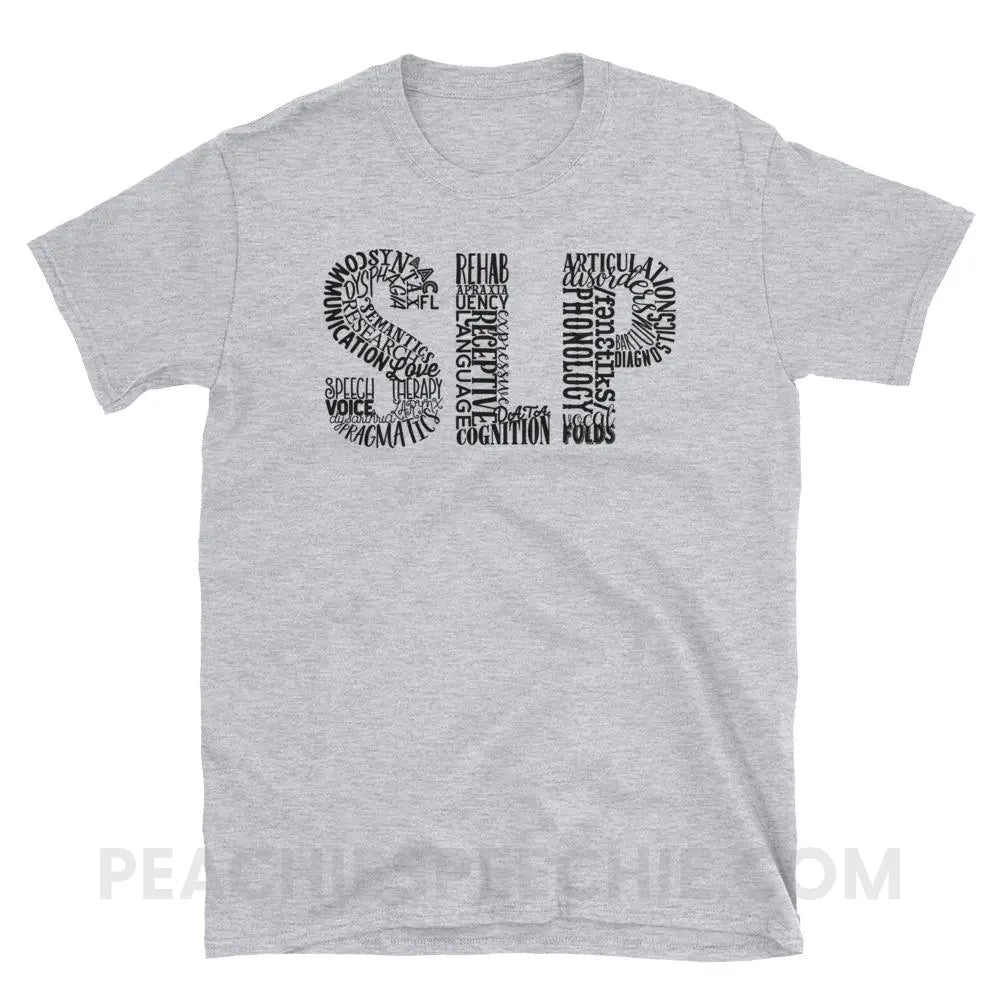 Typographic SLP Classic Tee - Sport Grey / S - T-Shirts & Tops peachiespeechie.com