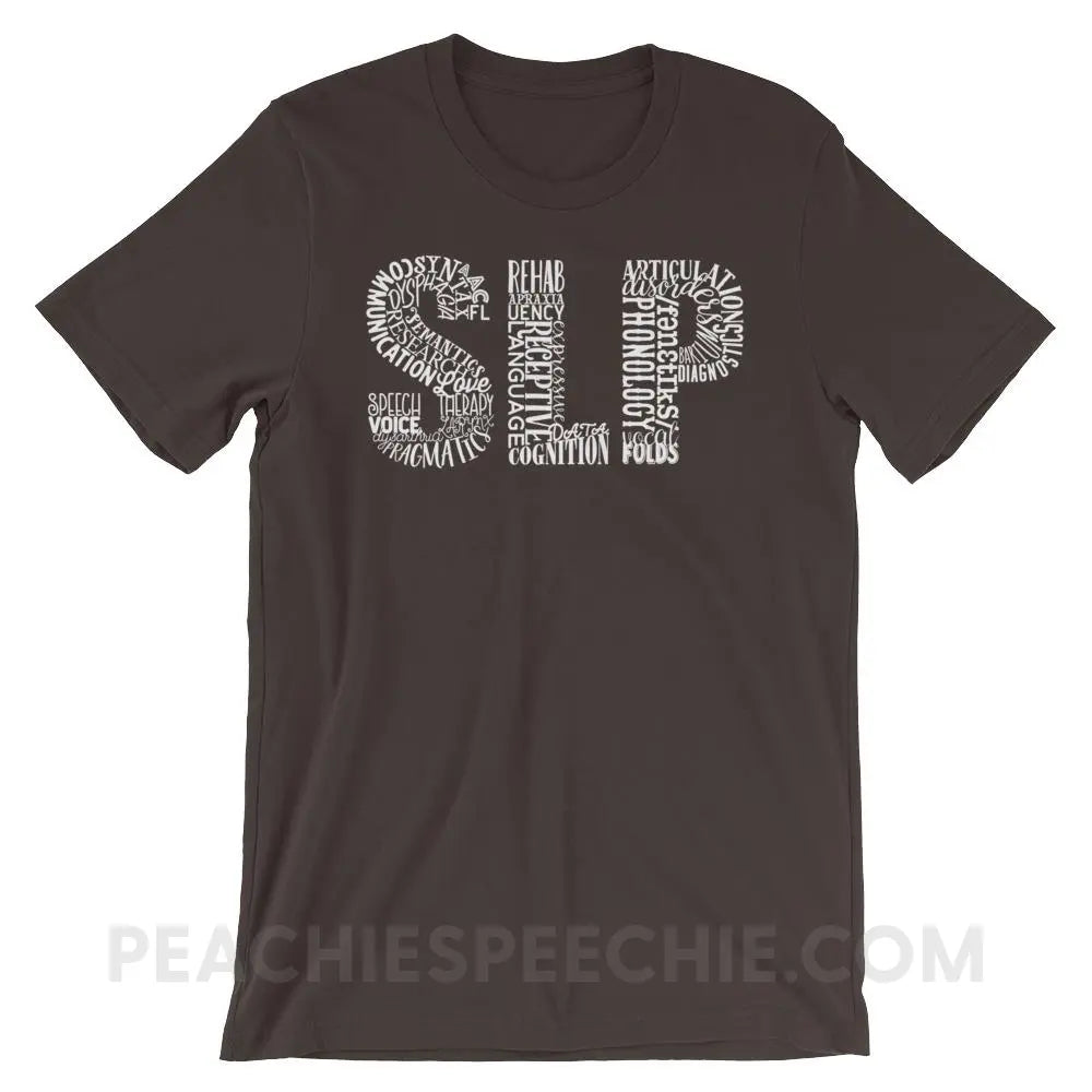 Typographic SLP Premium Soft Tee - Brown / S - T-Shirts & Tops peachiespeechie.com