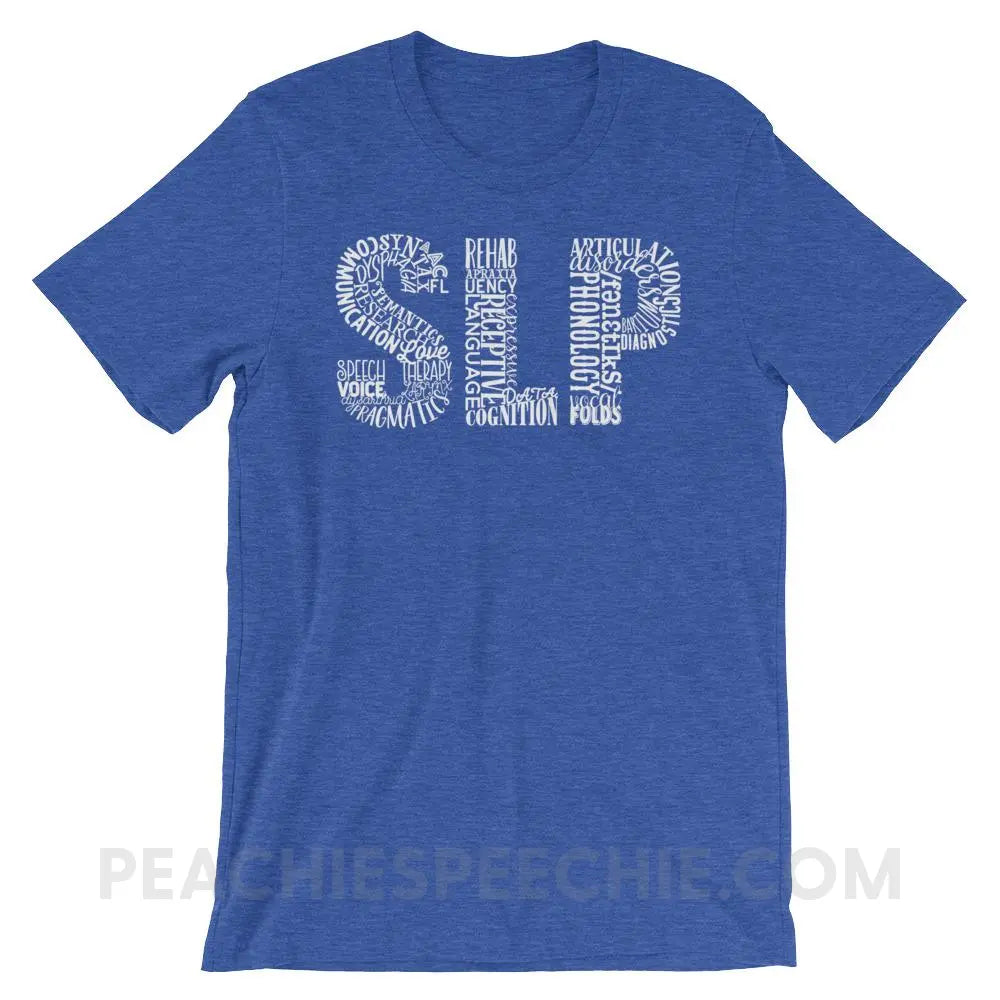 Typographic SLP Premium Soft Tee - Heather True Royal / S - T-Shirts & Tops peachiespeechie.com