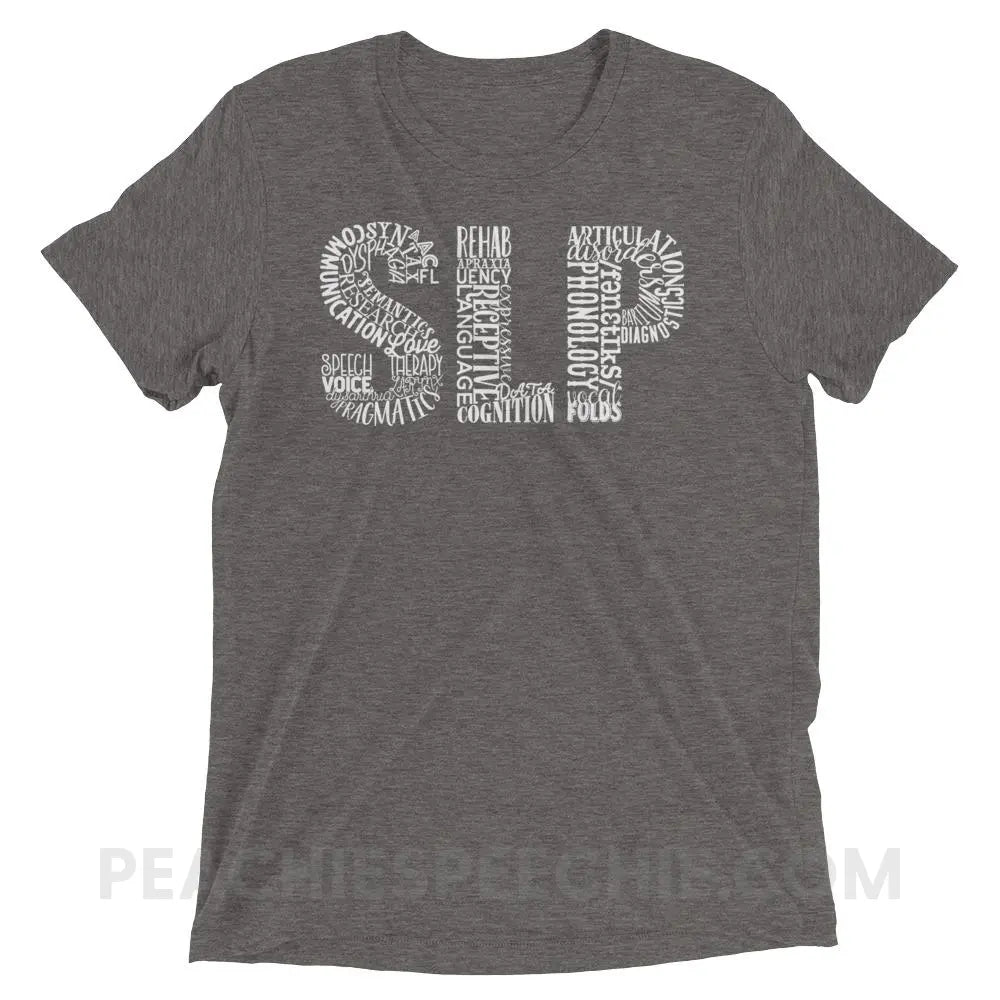 Typographic SLP Tri-Blend Tee - Grey Triblend / XS - T-Shirts & Tops peachiespeechie.com