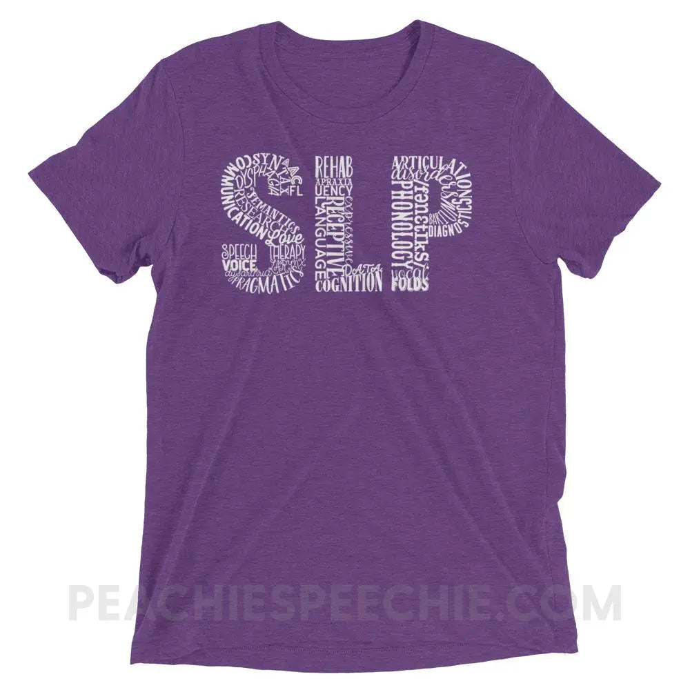 Typographic SLP Tri-Blend Tee - Purple Triblend / XS - T-Shirts & Tops peachiespeechie.com