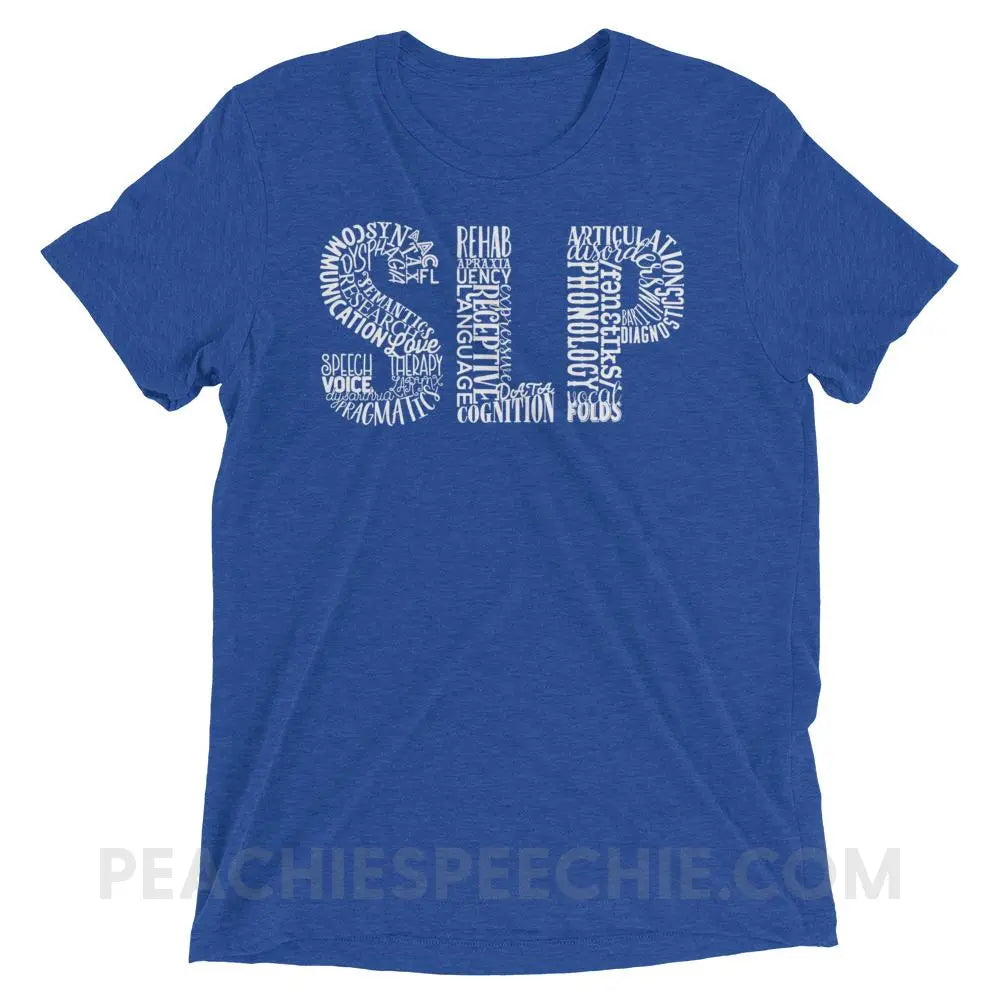 Typographic SLP Tri-Blend Tee - True Royal Triblend / XS - T-Shirts & Tops peachiespeechie.com