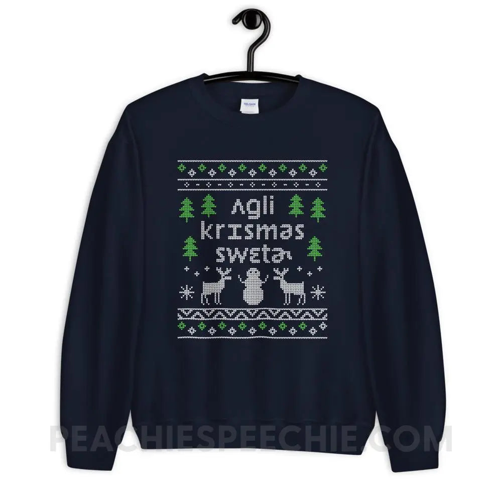 Ugly Christmas Sweater Classic Sweatshirt - Navy / S - Hoodies & Sweatshirts peachiespeechie.com