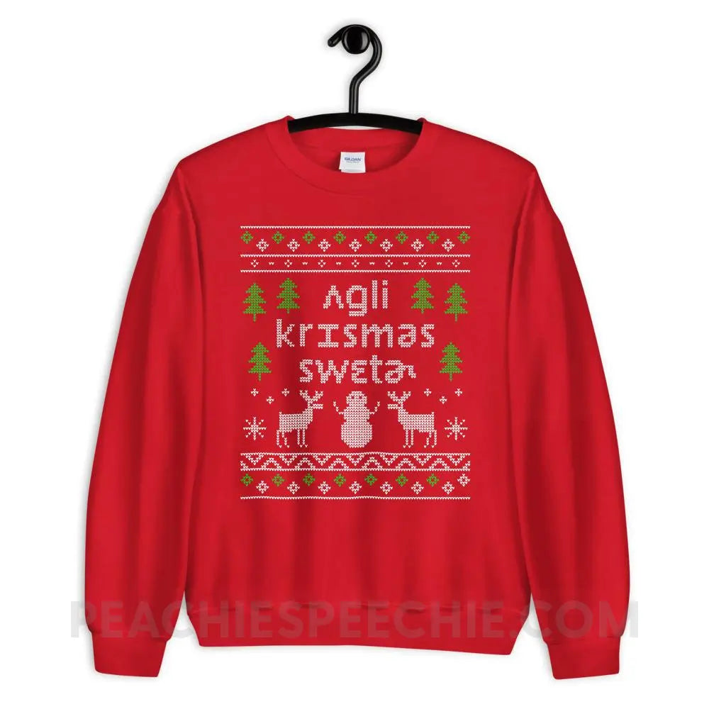 Ugly Christmas Sweater Classic Sweatshirt - Red / S - Hoodies & Sweatshirts peachiespeechie.com