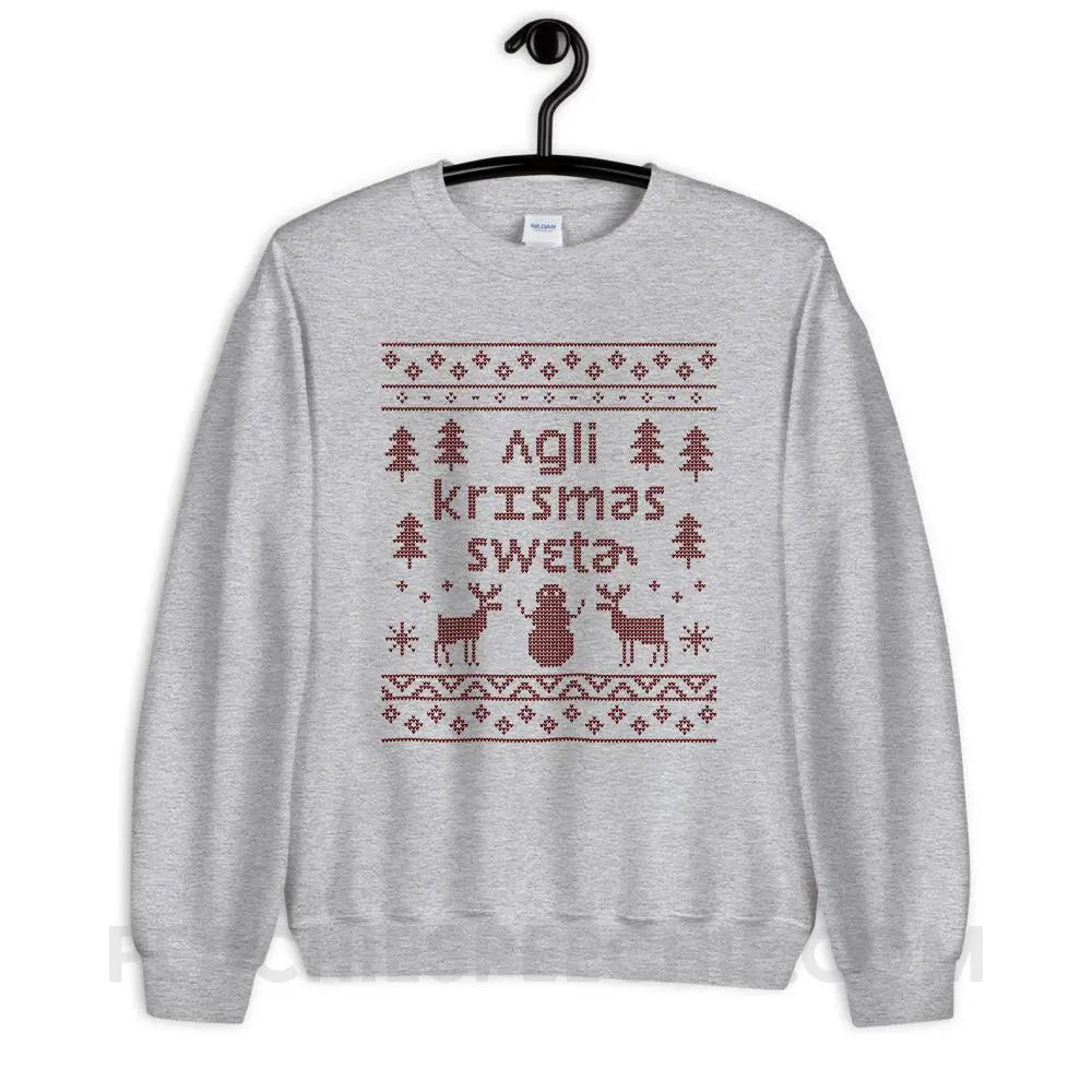 Ugly Christmas Sweater Classic Sweatshirt - Sport Grey / S - Hoodies & Sweatshirts peachiespeechie.com