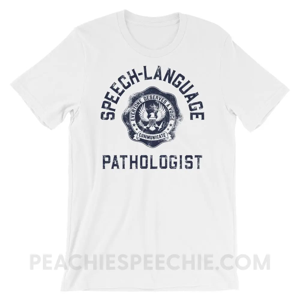 SLP University Premium Soft Tee - Navy/White / XS - T-Shirts & Tops peachiespeechie.com