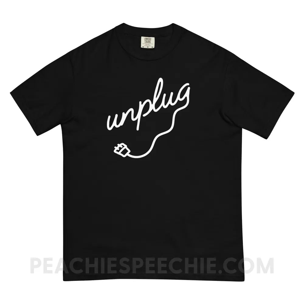Unplug Comfort Colors Tee - Black / S - T-Shirt peachiespeechie.com