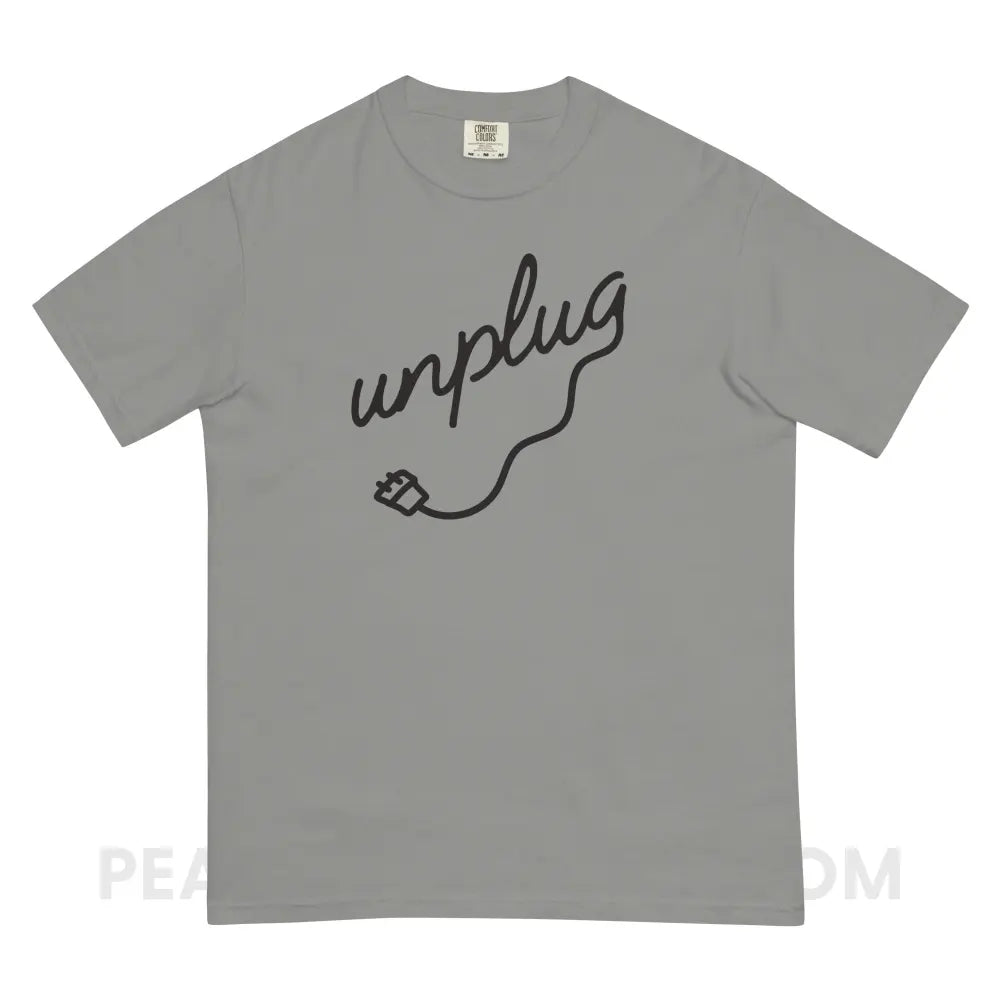 Unplug Comfort Colors Tee - Grey / S - T-Shirt peachiespeechie.com