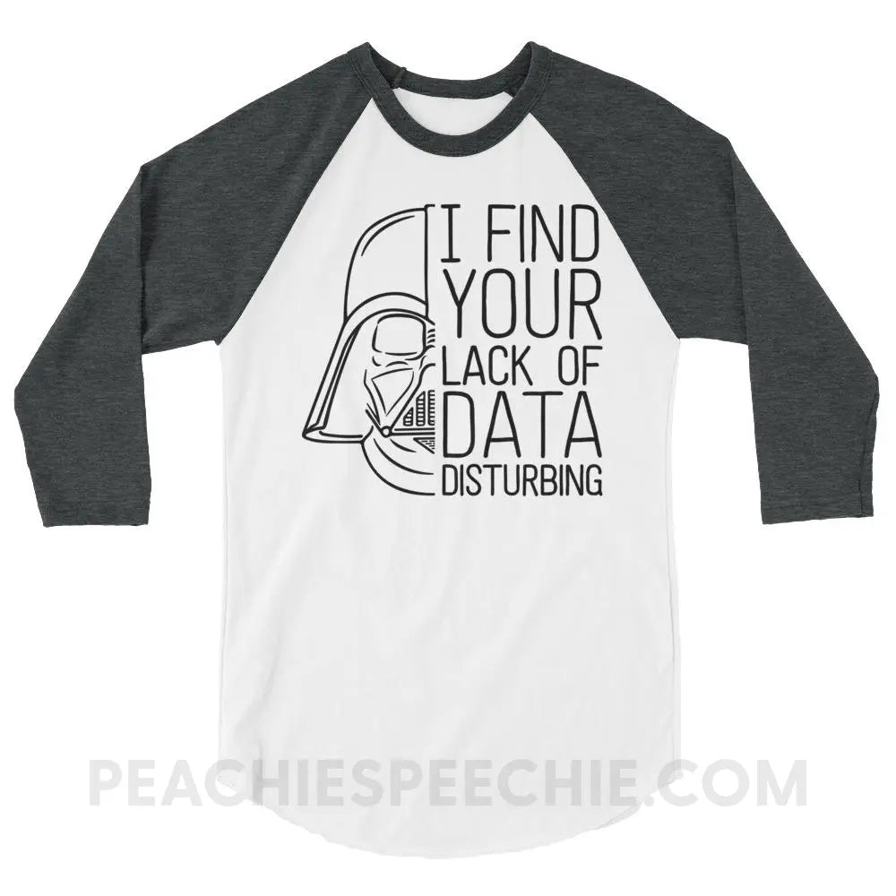 Vader Baseball Tee - White/Heather Charcoal / XS - T-Shirts & Tops peachiespeechie.com